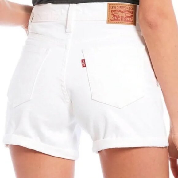 Levi's Distressed Mid Length White Jean Shorts size 32 - Picture 4 of 5